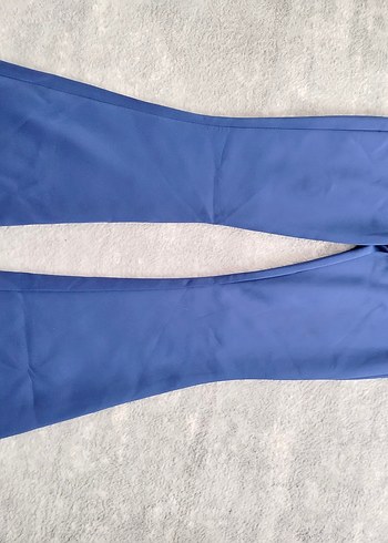 Saks mavisi likralı S-M beden uyumlu İspanyol pantolon - Görsel 4