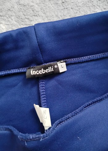 Saks mavisi likralı S-M beden uyumlu İspanyol pantolon - Görsel 2