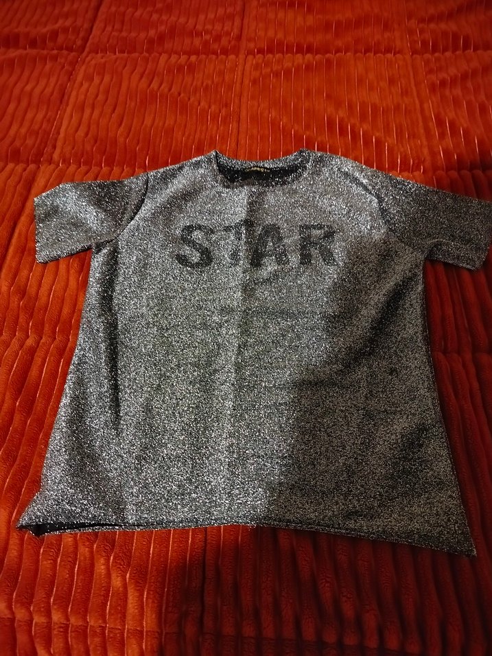 Gri yarı transparan t-shirt  simleri dökülmez - Görsel 3