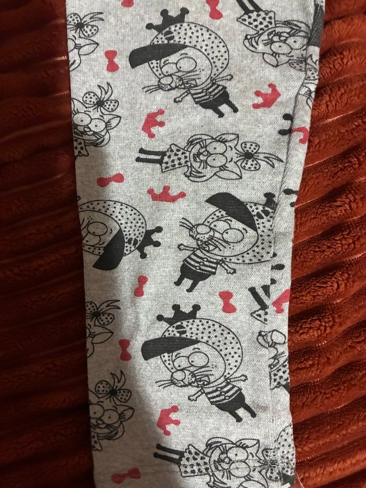 Kız Çocuk Gri Baskılı Pamuklu Tayt - Görsel 2