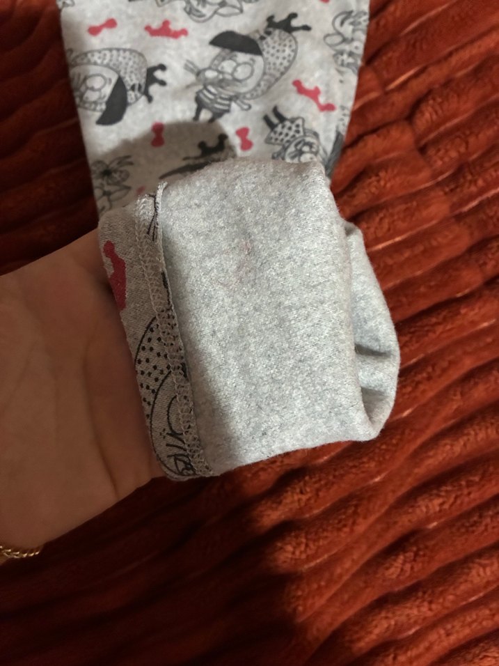 Kız Çocuk Gri Baskılı Pamuklu Tayt - Görsel 3