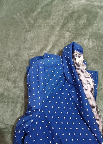 Kadın Mavi Düğmeli Midi Ceket - Görsel 2