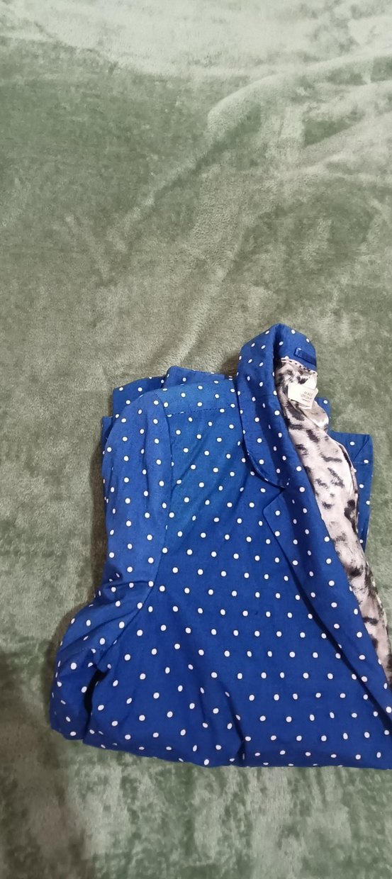 Kadın Mavi Düğmeli Midi Ceket - Görsel 2