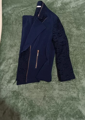 Nakışlı Lacivert Mini Kadın Ceket - Görsel 2