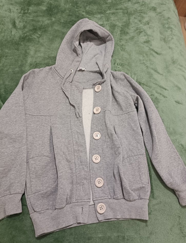 Gri Düğmeli  Ceket - Görsel 4
