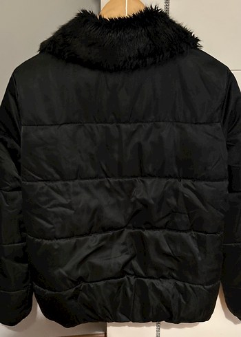 Mavi marka Siyah Kadın Kışlık Kürk Detaylı Mont - Görsel 4