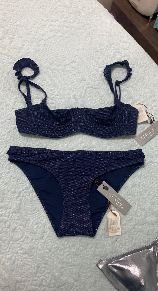 Yargıcı Kadın Lacivert Bikini Takımı(simli) - Görsel 2