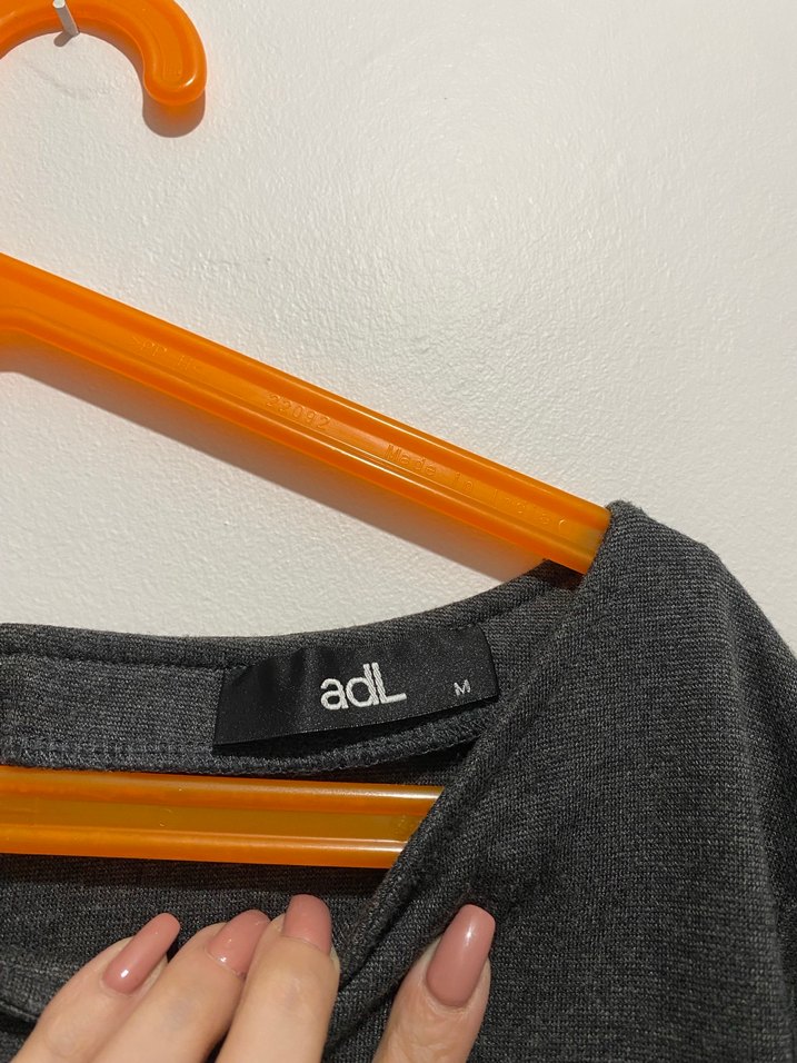 Gri Midi Kadın Ofis Elbisesi Kemer Detaylı - Görsel 3