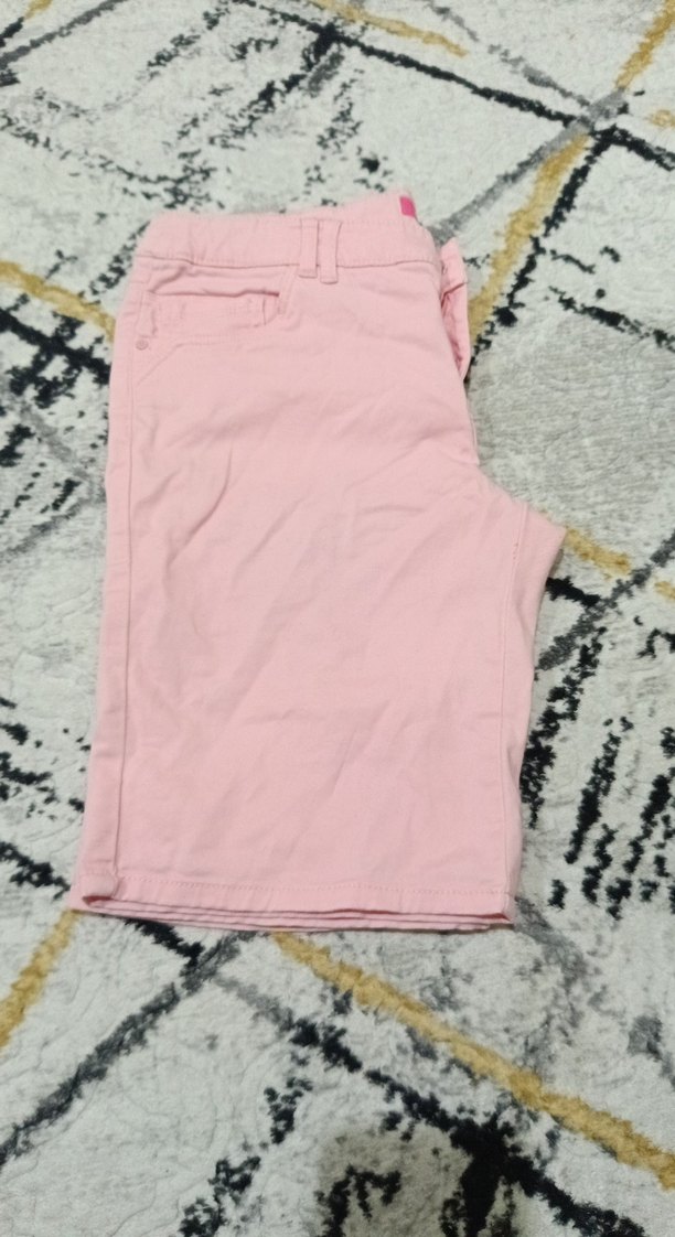 Kızlar için Pamuklu Pembe Bol Kesim Şort - Görsel 3