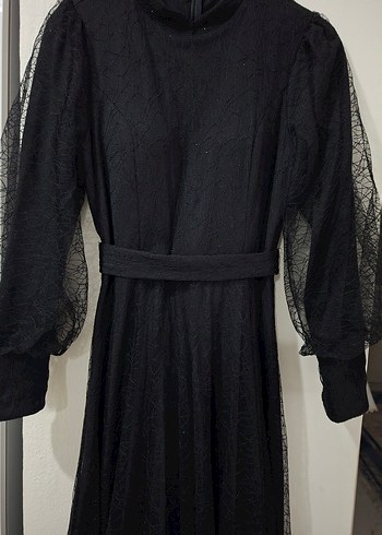 Klasik Zarafet Siyah Uzun Tesettür Elbise - Görsel 6