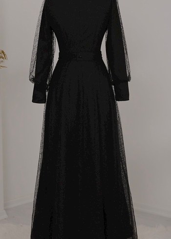 Klasik Zarafet Siyah Uzun Tesettür Elbise - Görsel 3