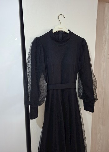 Klasik Zarafet Siyah Uzun Tesettür Elbise - Görsel 7