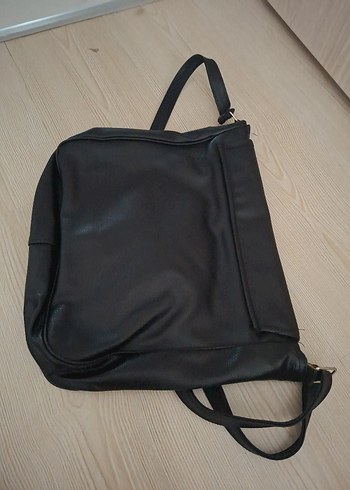 Siyah Deri Tokalı Kadın Çanta - Görsel 5