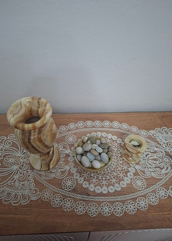 Bej Mermer Görünümlü Vazo - Görsel 7