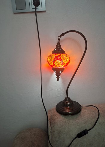 Renkli Mozaik Desenli Masa Lambası - Görsel 6