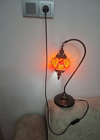 Renkli Mozaik Desenli Masa Lambası - Görsel 7