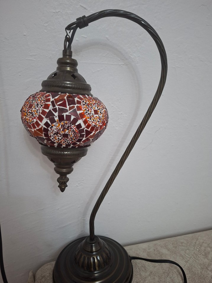 Renkli Mozaik Desenli Masa Lambası - Görsel 4