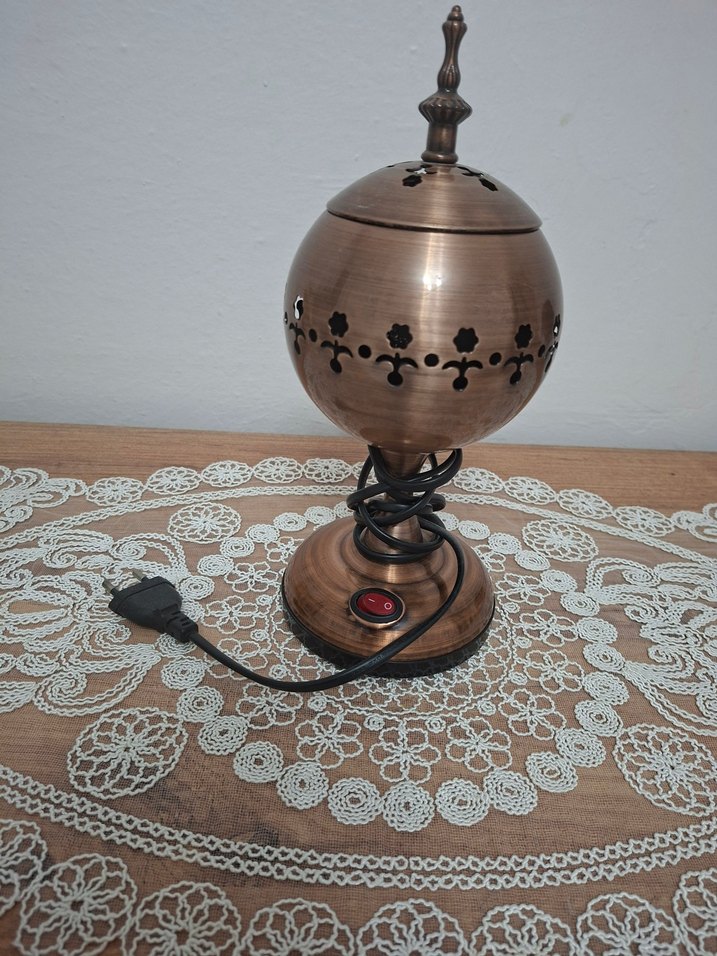 Koyu Kahverengi Dekoratif elektrikli tütsü - Görsel 2