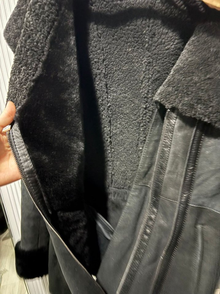 Kürk Detaylı Siyah Deri Kadın Ceket - Görsel 2