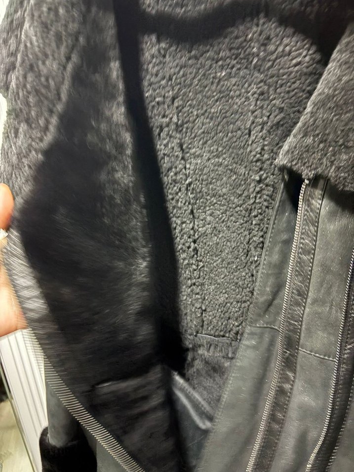 Kürk Detaylı Siyah Deri Kadın Ceket - Görsel 5