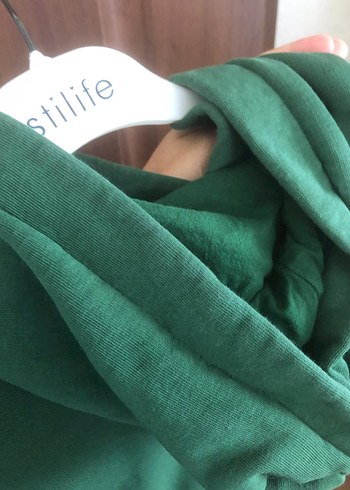 Yeşil Kapüşonlu Uzun Kollu Sweatshirt - Görsel 2