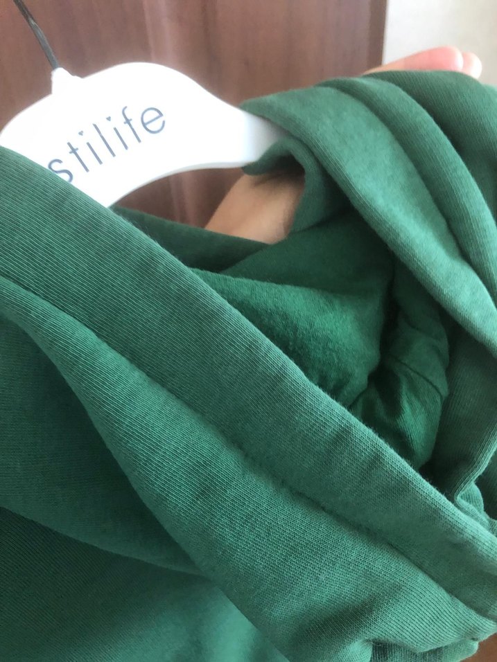 Yeşil Kapüşonlu Uzun Kollu Sweatshirt - Görsel 2