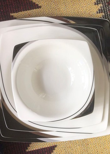 Schafer 85 Parça Bohem Tarzı Beyaz Desenli Yemek Takımı - Görsel 4