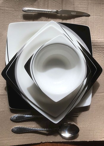 Schafer 85 Parça Bohem Tarzı Beyaz Desenli Yemek Takımı - Görsel 3