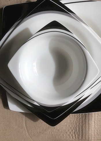 Schafer 85 Parça Bohem Tarzı Beyaz Desenli Yemek Takımı - Görsel 6