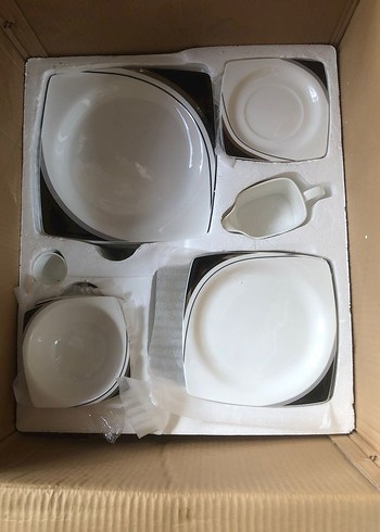 Schafer 85 Parça Bohem Tarzı Beyaz Desenli Yemek Takımı - Görsel 9