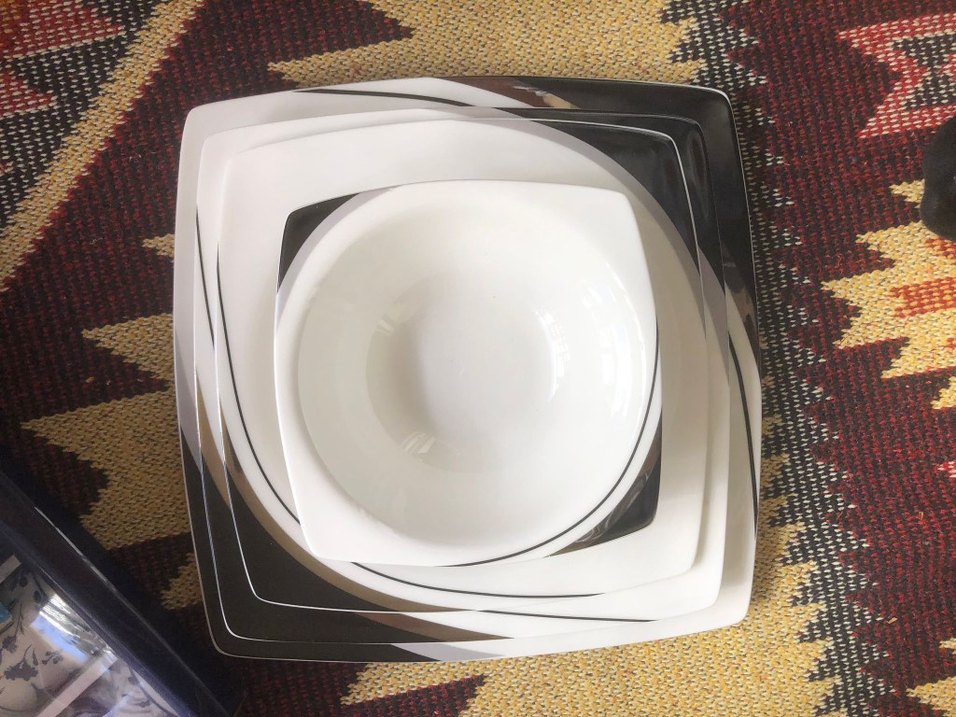 Schafer 85 Parça Bohem Tarzı Beyaz Desenli Yemek Takımı - Görsel 4