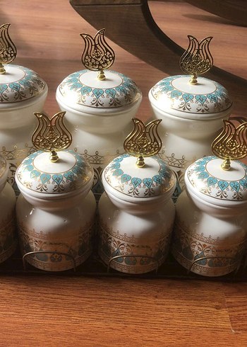 Altılı Beyaz Desenli Baharatlık Seti - Görsel 3