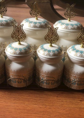 Altılı Beyaz Desenli Baharatlık Seti - Görsel 2