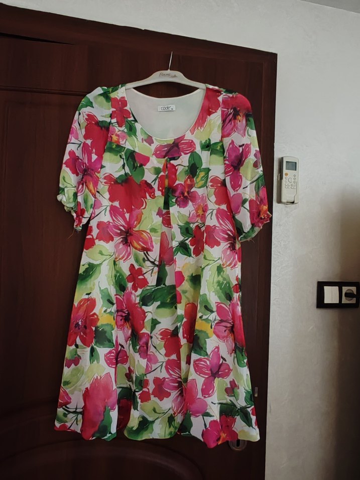 Pembe Desenli Bohem Mini Elbise - Görsel 2