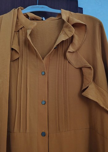 Uzun Kollu Fırfırlı Tunik - Görsel 2