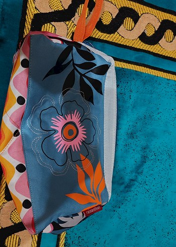 Turkuaz ve Gri makyaj Çantası - Görsel 4