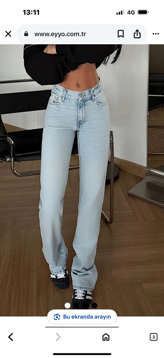 Siyah  Rahat Kesim Kadın Jean - Görsel 2