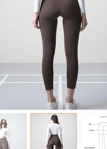 VAGGON Kahverengi Toparlayıcı Tayt - Görsel 3