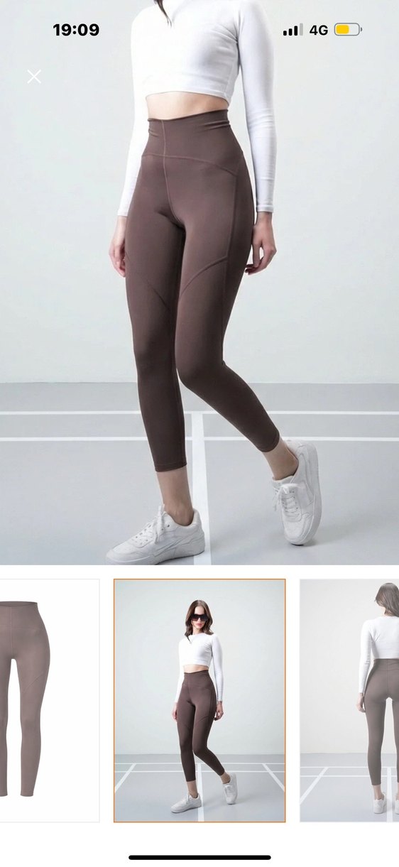 VAGGON Kahverengi Toparlayıcı Tayt - Görsel 4