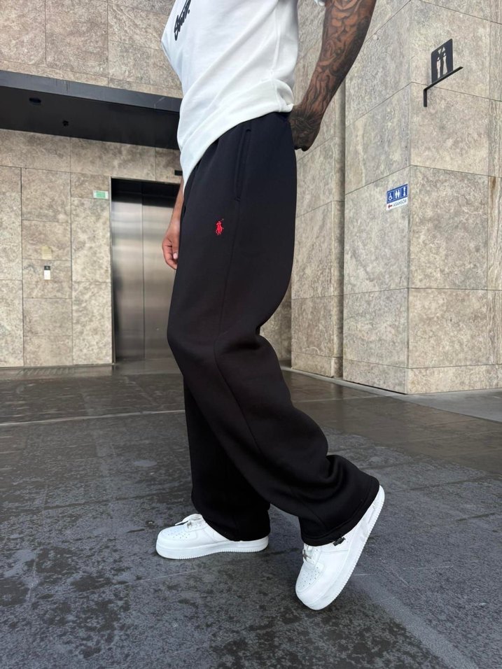 Erkek Siyah Rahat Kesim Eşofman Altı - Görsel 2