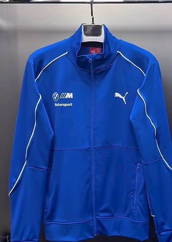 Mavi Fermuarlı Erkek Spor Sweatshirt eşofman takımı - Görsel 4