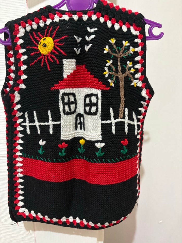 Nakışlı Örgü Kadın Yelek - Görsel 3