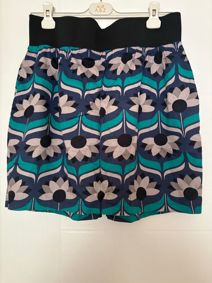 Gri Mavi Desenli Pilili Midi Hamile Eteği - Görsel 3