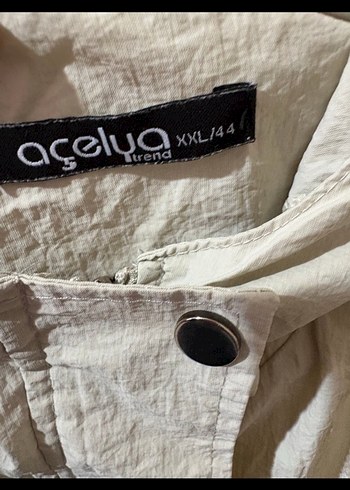 Bej Kadın Midi Keten Yağmurluk - Görsel 4