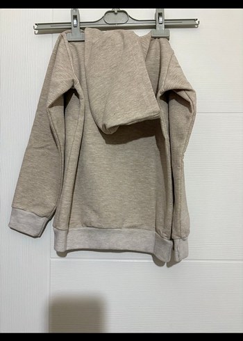Kız Çocuk Gri Kapüşonlu Sweatshirt - CUTE Baskılı - Görsel 3