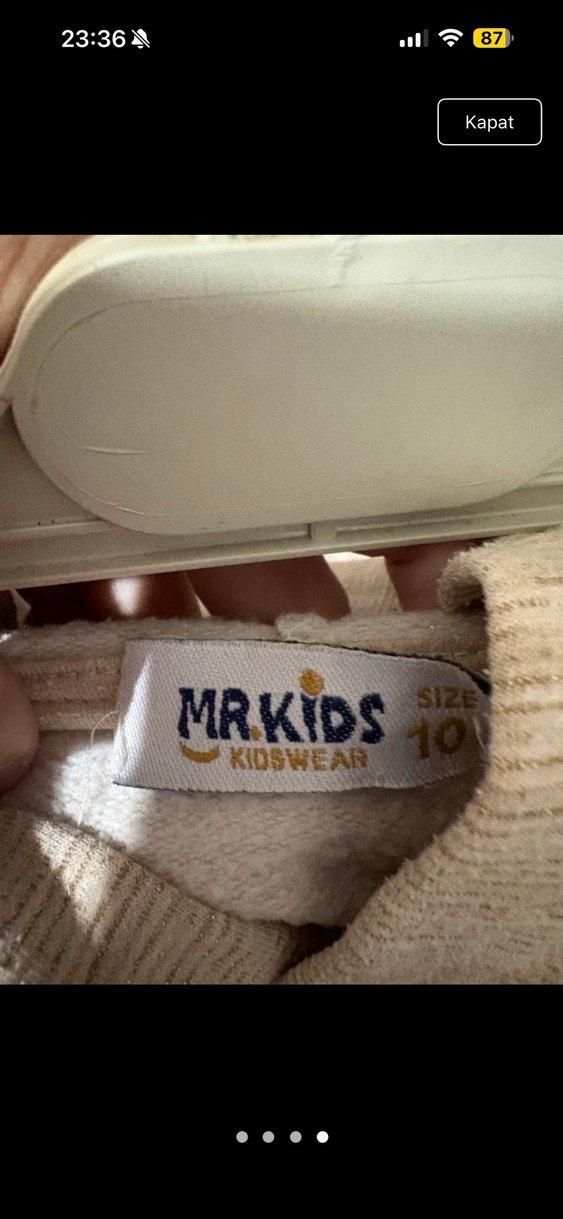 Kız Çocuk Gri Kapüşonlu Sweatshirt - CUTE Baskılı - Görsel 4