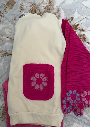 Kız Çocuk Pembe Salaş Sweatshirt ve Pantolon Takımı - Görsel 3