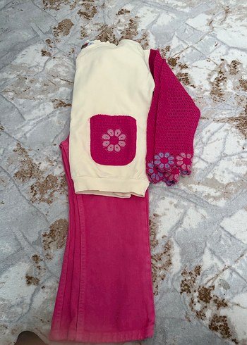 Kız Çocuk Pembe Salaş Sweatshirt ve Pantolon Takımı - Görsel 2