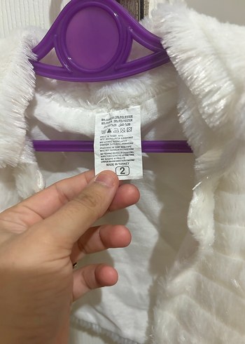 Kız Çocuk Beyaz Kürk Detaylı Bolero - Görsel 3