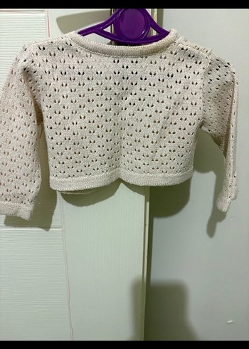 Kız Çocuk Bej Örgü Bolero - Görsel 3